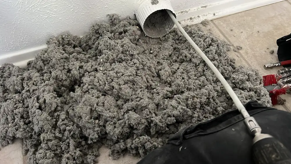 Dryer Vent Cleaning Result Lint and Debris Removal- Space Air Duct Cleaning