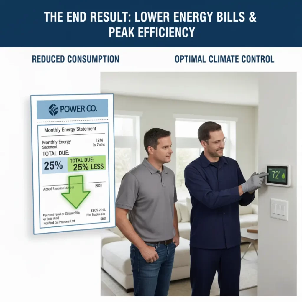 showing a drop in energy use and optimal climate control