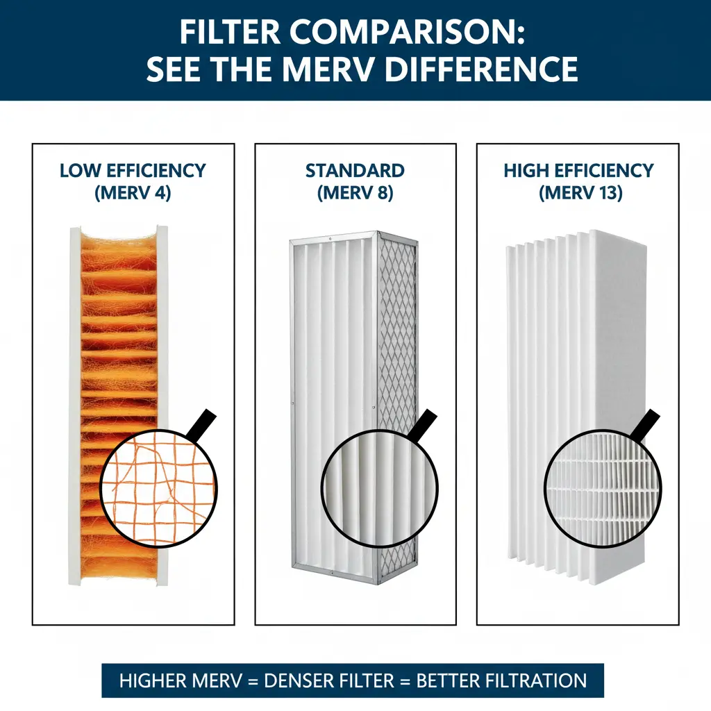 a comparison of three different MERV filter types