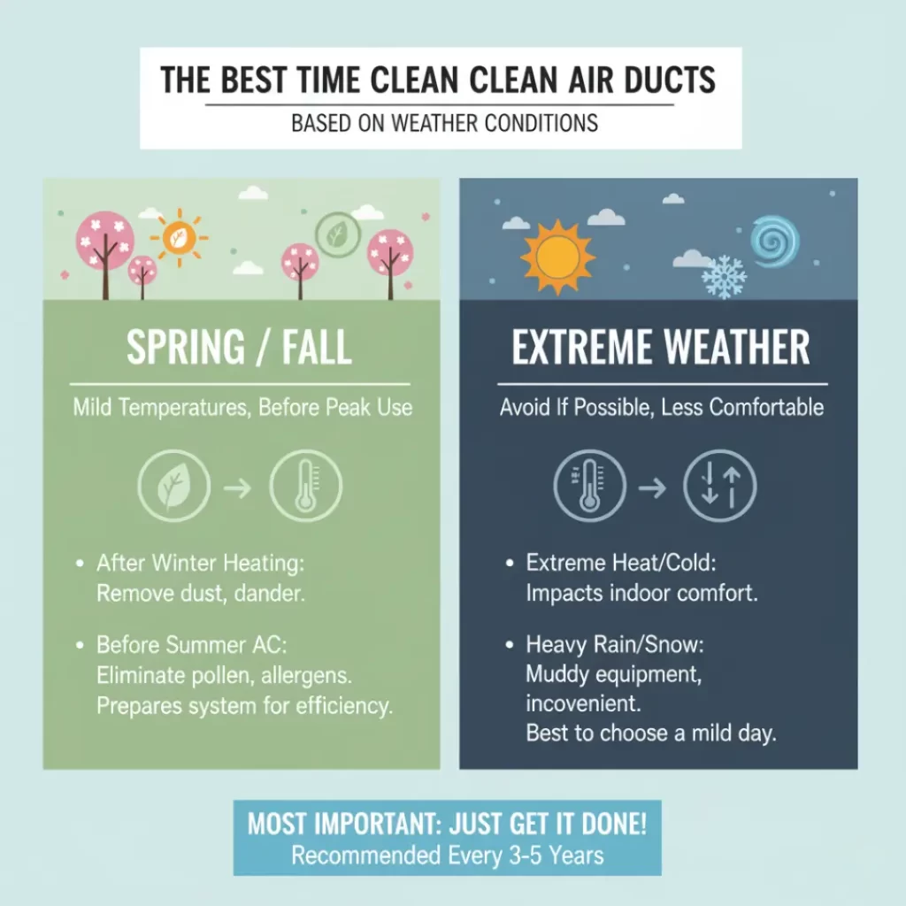The Best Time to Clean Air Ducts Based on Weather Conditions