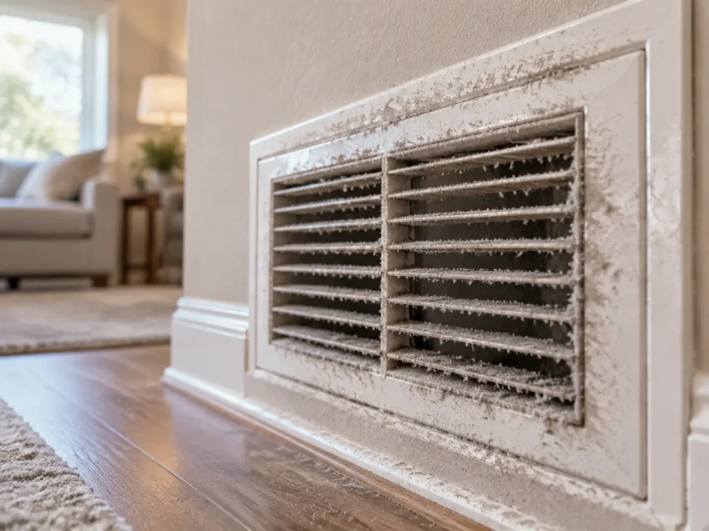 Dusty residential air vent